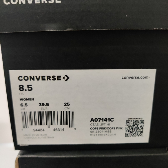 Converse Chuck Taylor All Star Lift Platform Retro Varsity High A07141C - Picture 10 of 11